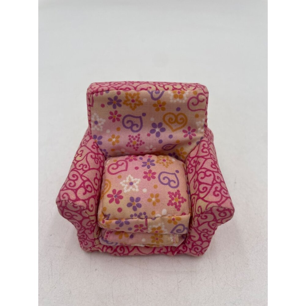 2006 Fisher Price Loving Family Cushioned Pink Living Room Chair Doll House